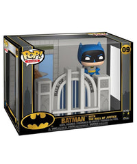 Batman with the Hall of Justice