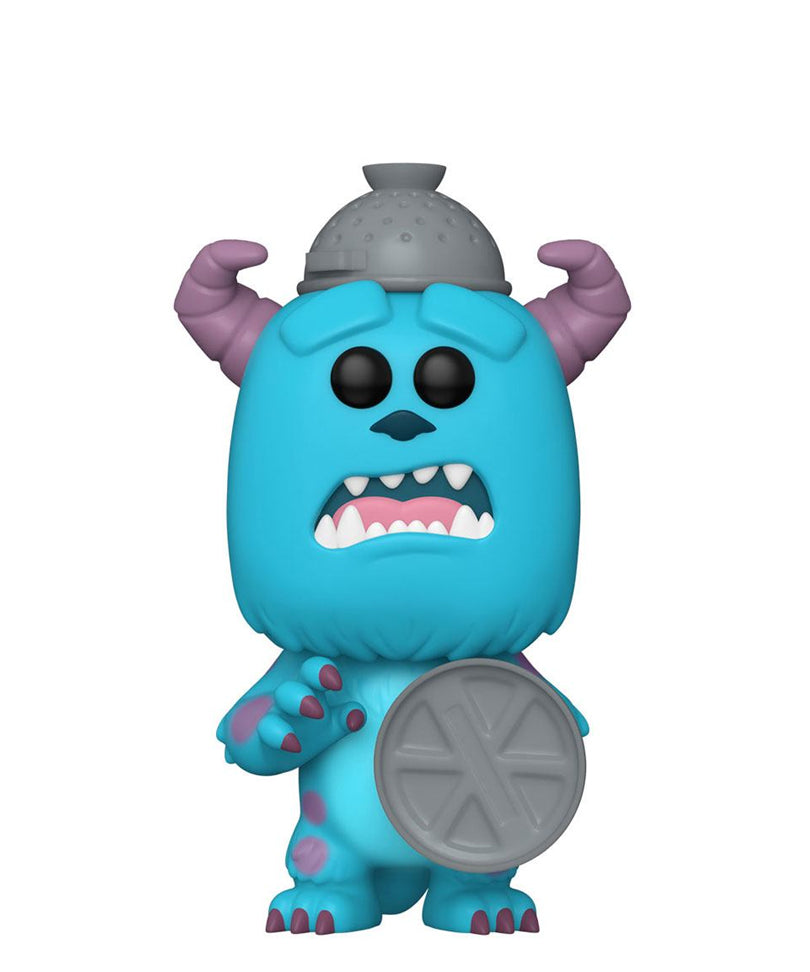 Sulley with Garbage Can Lid Shield