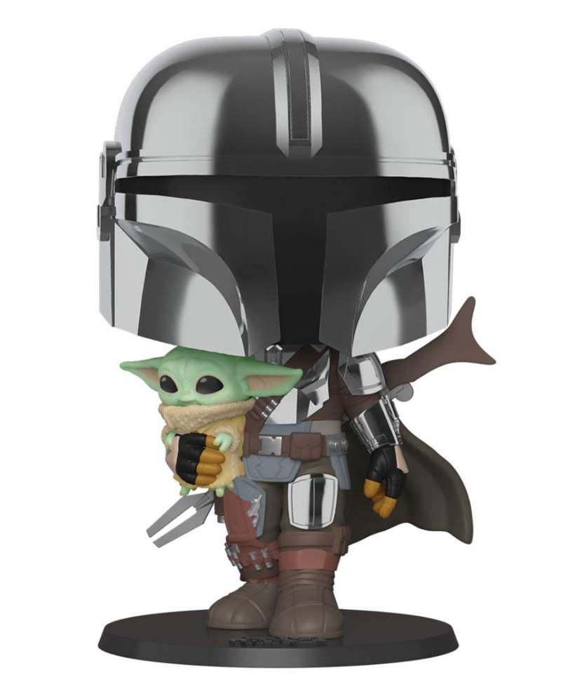 Chrome Armor Mandalorian with The Child (10-Inch) (Chrome)