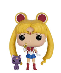 Sailor Moon w/ Moon Stick & Luna Damaged Box