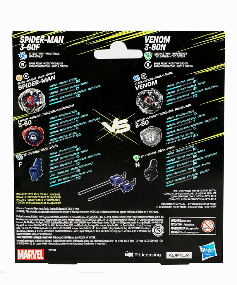 Beyblade X - Marvel Dual Pack: Spider-Man 3-60F & Venom 3-80N