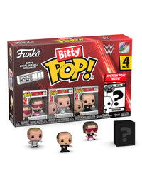 Bret “Hit Man” Hart / Shawn Michaels / “Mean” Gene Okerlund / Mystery Bitty (4-Pack)