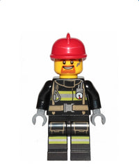 Fire - Reflective Stripes with Utility Belt, Red Fire Helmet, Goatee