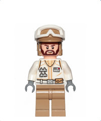 Hoth Rebel Trooper White Uniform, Dark Tan Legs (Brown Angular Beard)