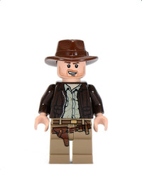 Indiana Jones - Dark Brown Jacket, Reddish Brown Fedora, Open Mouth Lopsided Grin