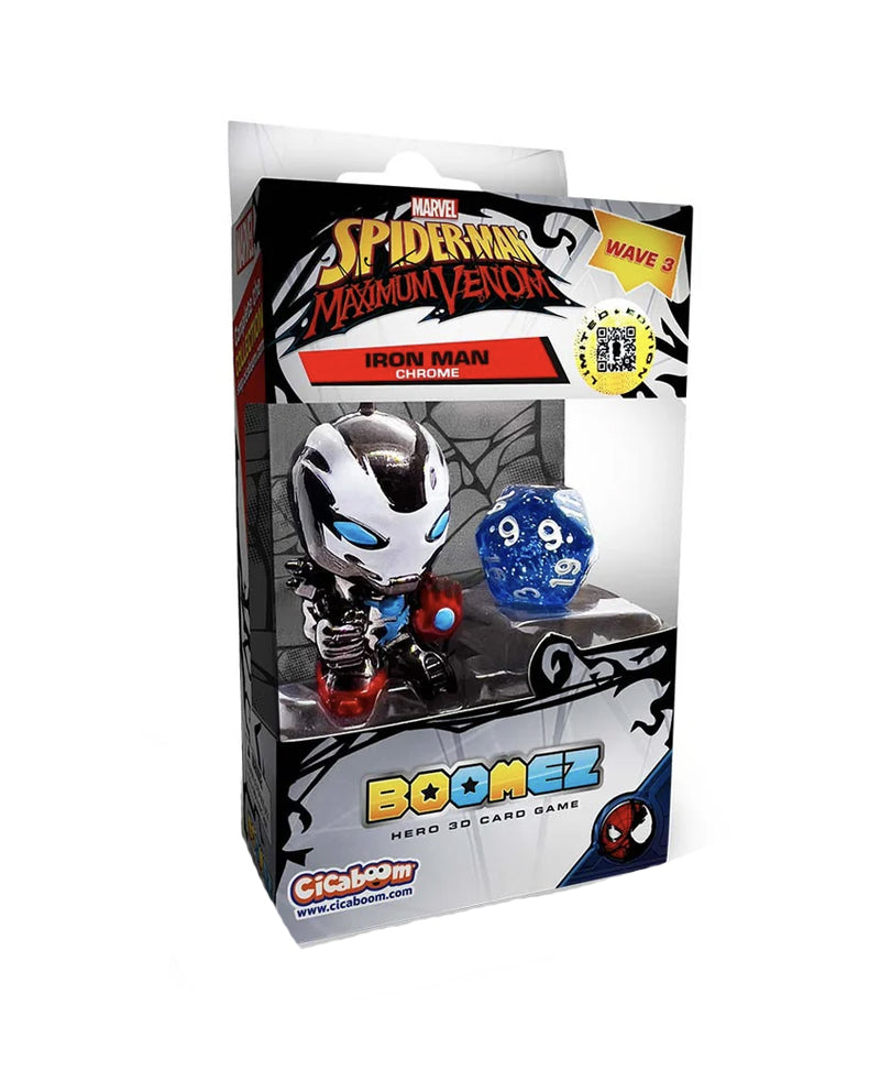 Marvel Spider-Man Maximum Venom - Boomez - Iron Man Chrome (Glow in the Dark) Wave 3