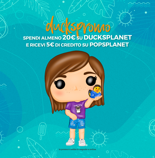 Spendi almeno 20 euro in prodotti sul sito Ducksplanet ed ottieni 5 euro da spendere su Popsplanet