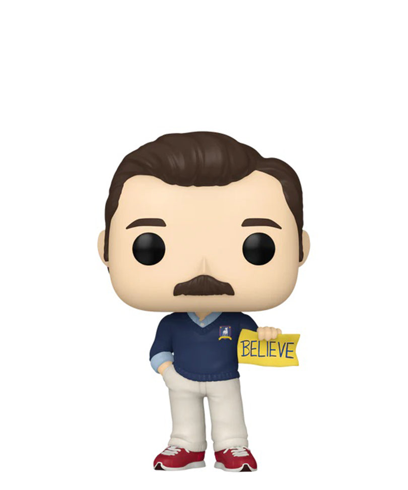 Ted Lasso with Believe Sign
