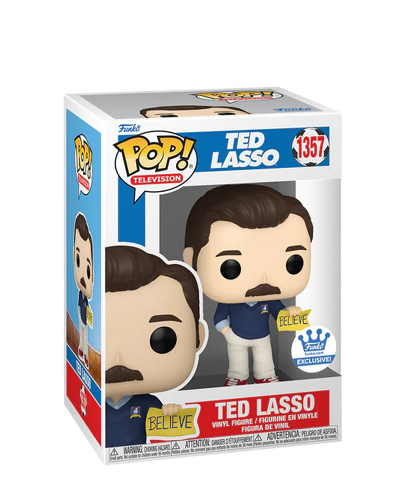 Ted Lasso with Believe Sign