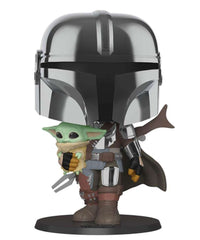 Chrome Armor Mandalorian with The Child (10-Inch) (Chrome)