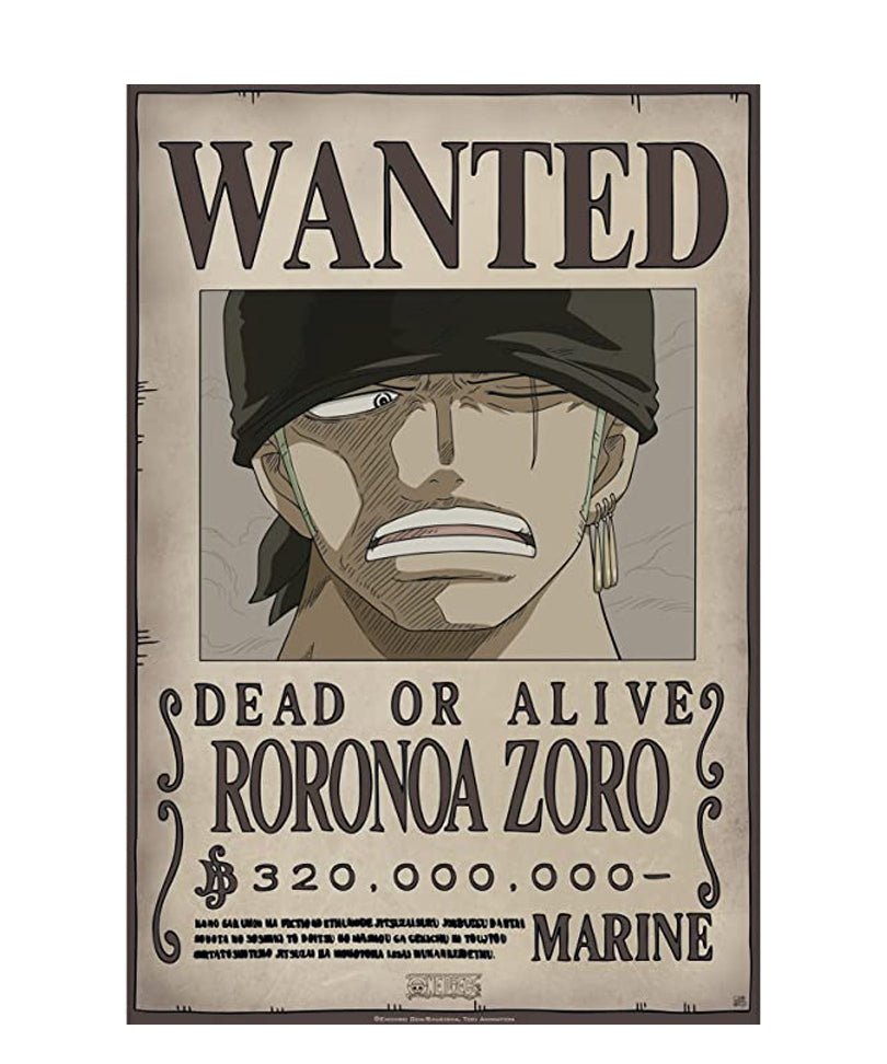 One Piece - Poster "WANTED ZORO" (52X38)