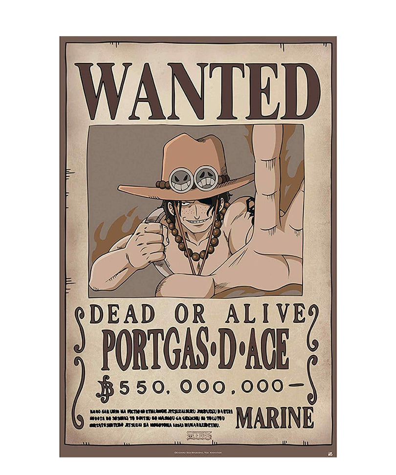 One Piece - Poster: "WANTED ACE" (52X38)