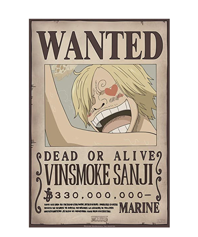 One Piece - Poster: "WANTED SANJI" (52X38)
