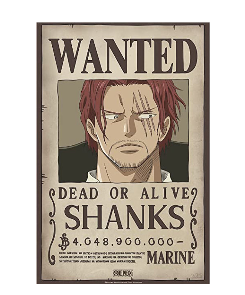 One Piece - Poster: "WANTED SHANKS" (52X38)
