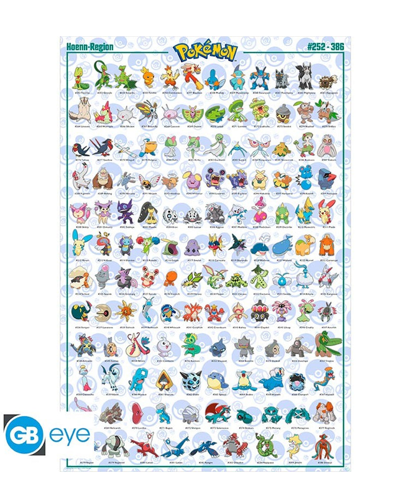 Poster Maxi Pokemon Hoenn Region #252 - #386 ENG