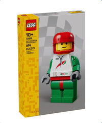 Grande minifigure di pilota da corsa