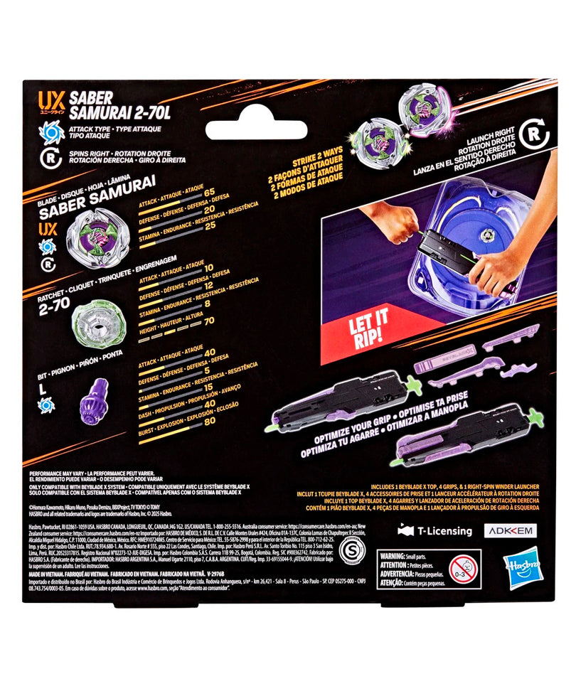 Beyblade X - Victory Grip Launcher Saber Samurai 2-70L