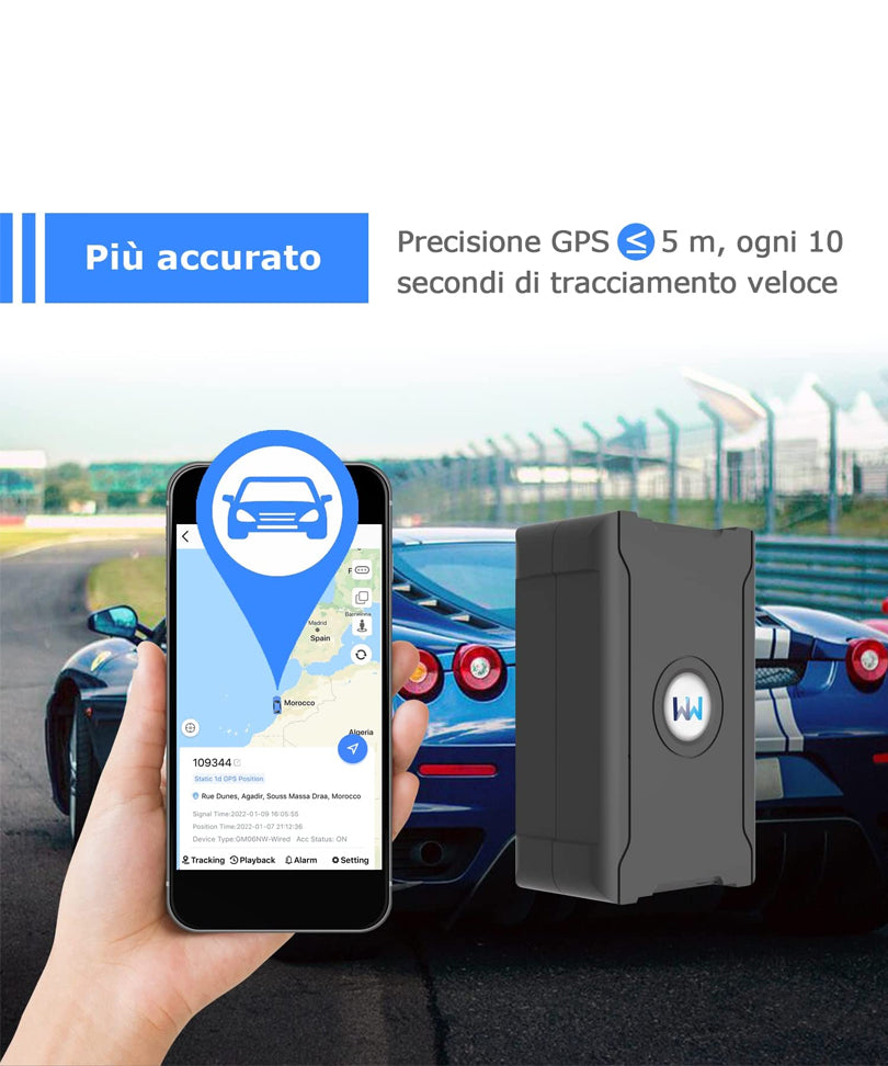 Localizzatore GPS con batteria ricaricabile da 6000 mAh