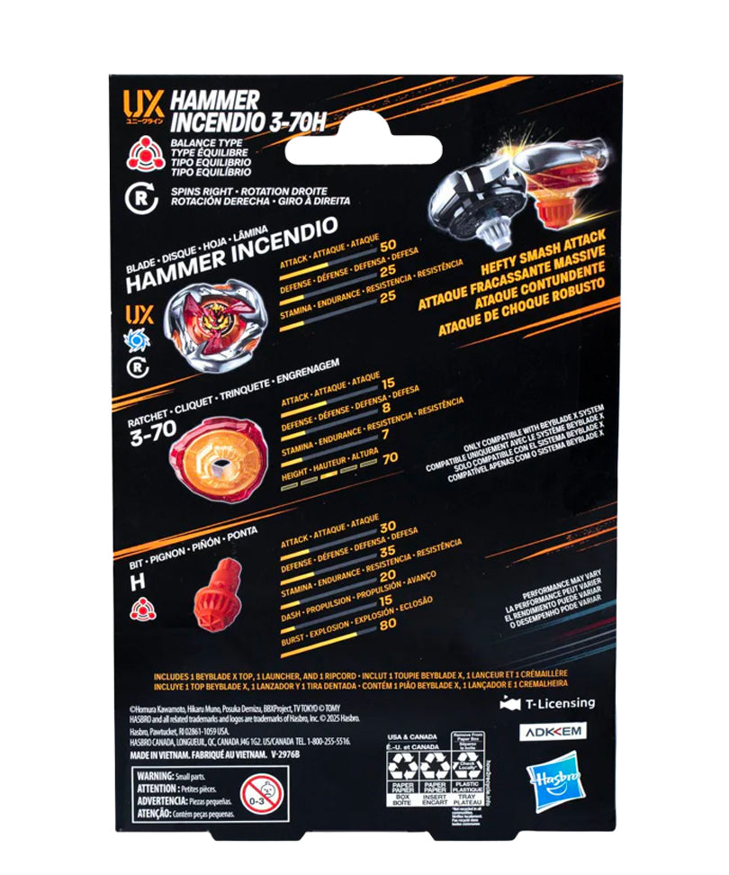 Beyblade X - Starter Pack: Hammer Incendio 3-70H UX