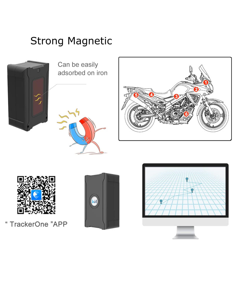 Localizzatore GPS con batteria ricaricabile da 6000 mAh