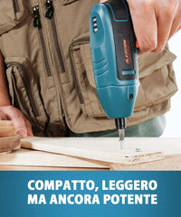 ALEAPOW Cacciavite Elettrico, 5N.m Avvitatore Elettrico Senza Fili, 9+1 Punte, 3,6 V Batteria, LED Luce, Mandrino Magnetico, Riparazione Elettrodomestici - O2