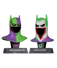 DC Direct Batman 1:3 Cowl Prop Replica Batman Hush + Batman Knightfall Jokerozed (2-Pack)