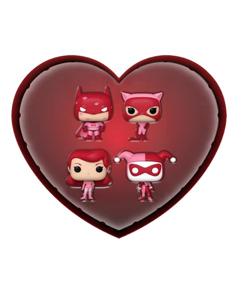 Batman / Catwoman / Poison Ivy / Harley Quinn 4-pack DC Valentine Mystery Minis