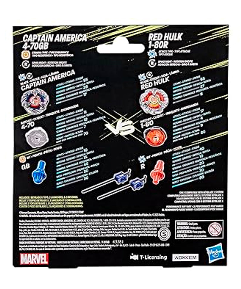 Beyblade X - Marvel Dual Pack: Captain America e Red Hulk