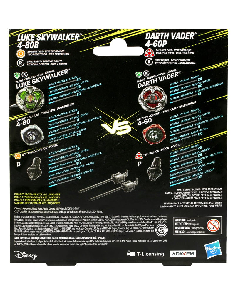 Beyblade X - Star Wars Dual Pack: Luke Skywalker 4-80B & Darth Vader 4-60P