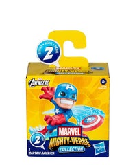 Marvel Avengers Mighty-Verse - Captain America - Action Figure (Serie 2) 6 cm