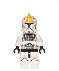 Clone Trooper Pilot (Phase 1) - Bright Light Orange Markings, Printed Legs, Scowl