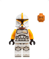 Clone Trooper Commander (Phase 1) - Bright Light Orange Arms, Nougat Head