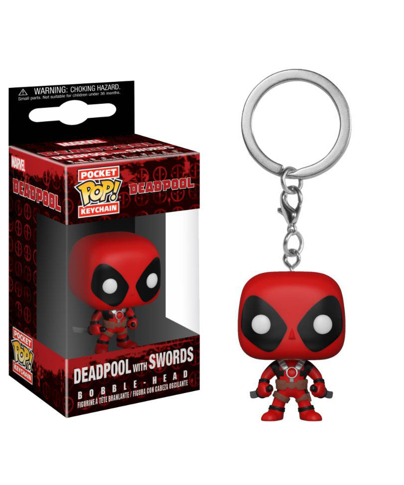 Deadpool with Swords Keychain