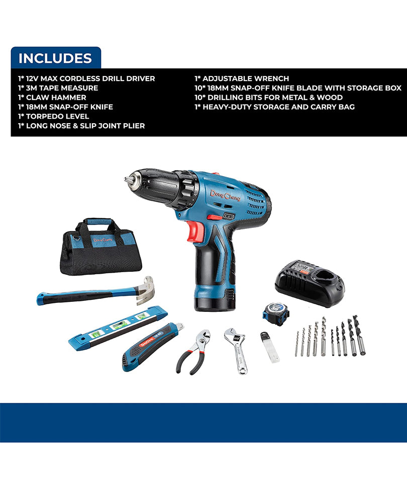 DongCheng - Trapano avvitatore a batteria