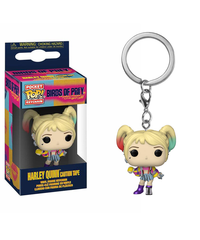 Harley Quinn Caution Tape Keychain