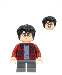 Harry Potter - Dark Red Plaid Flannel Shirt, Dark Bluish Gray Short Legs