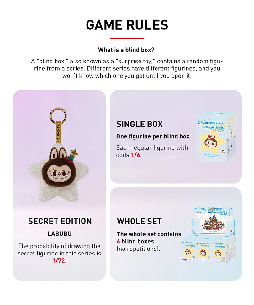 Labubu Classic Series Sparkly Plush Pendant Blind Box - Pop Mart Official Figure