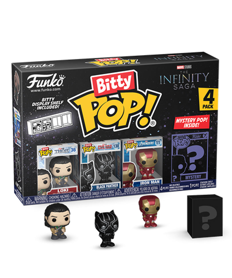 Loki / Black Panther / Iron Man / Mystery Bitty (4-Pack)