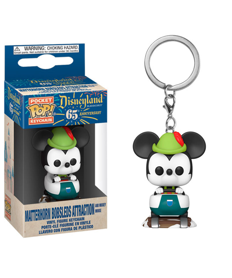 Matterhorn Bobsleds Attraction and Mickey Mouse Keychain