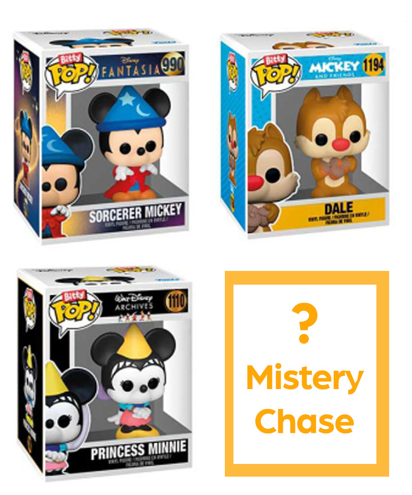 Sorcerer Mickey (Casting Spell) / Dale / Princess Minnie / Mystery Bitty (4-Pack)