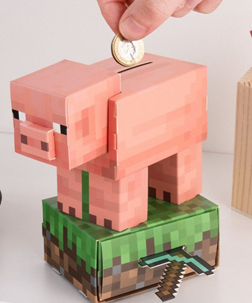 Paladone Salvadanaio Minecraft Pig Card Build Your Own