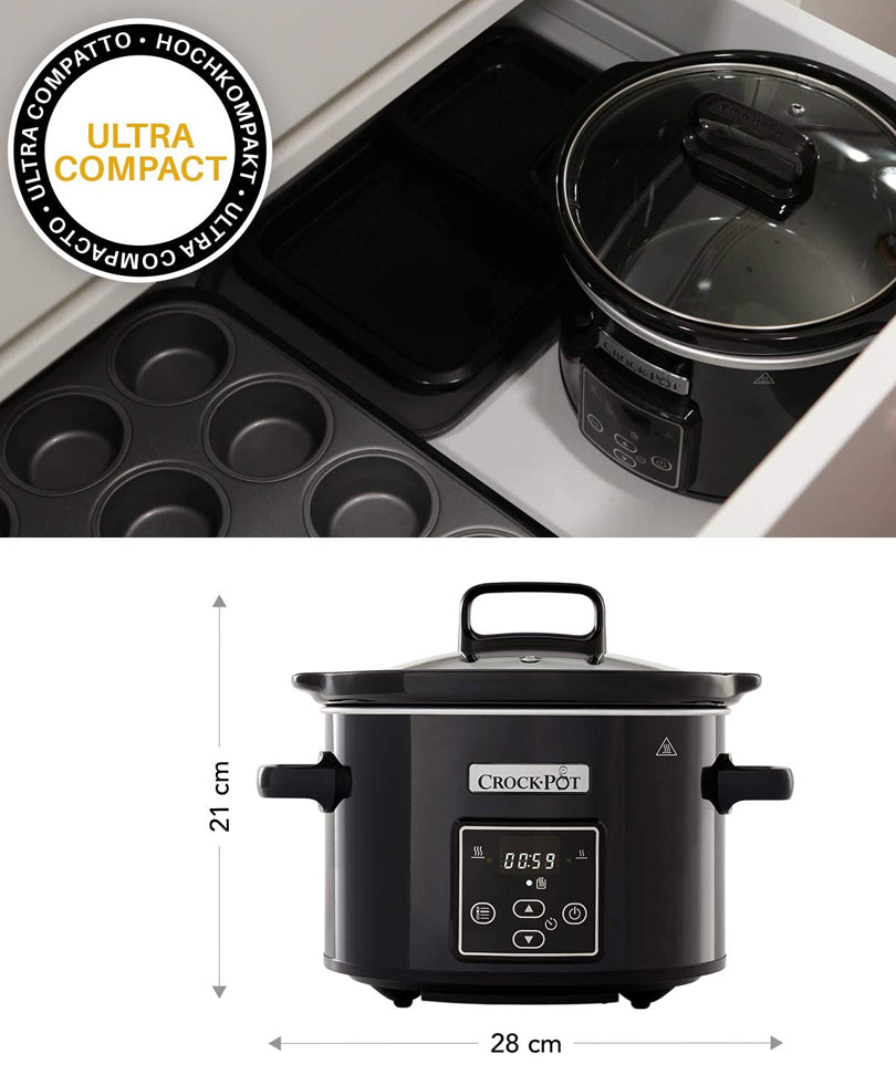 Pentola Crockpot da 2,4 lt per cottura lenta a bassa temperatura