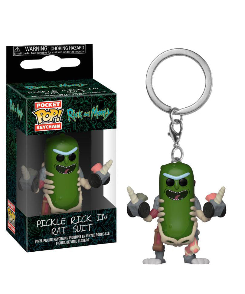 Pickle Rick in Rat Suit Keychain