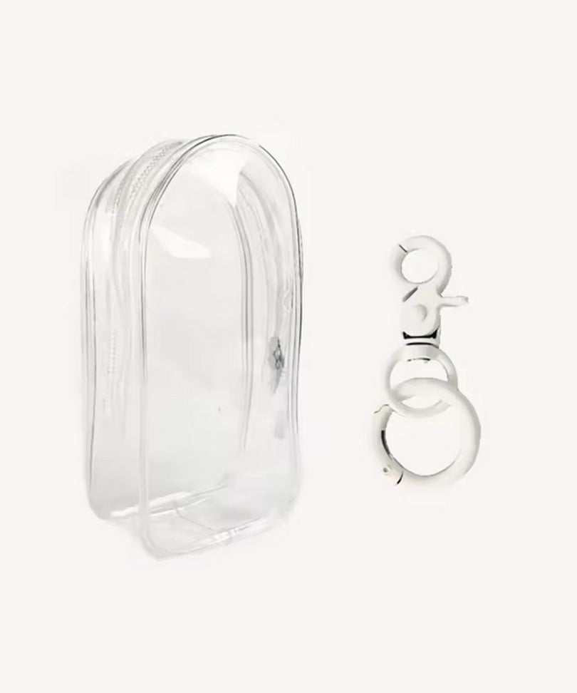 Portachiavi con Custodia Trasparente Bianco in PVC per Labubu