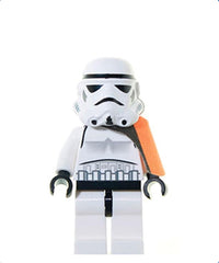 Sandtrooper - Orange Pauldron (Solid), Survival Backpack, No Dirt Stains, Helmet with Solid Mouth Pattern and Solid Yellow Head