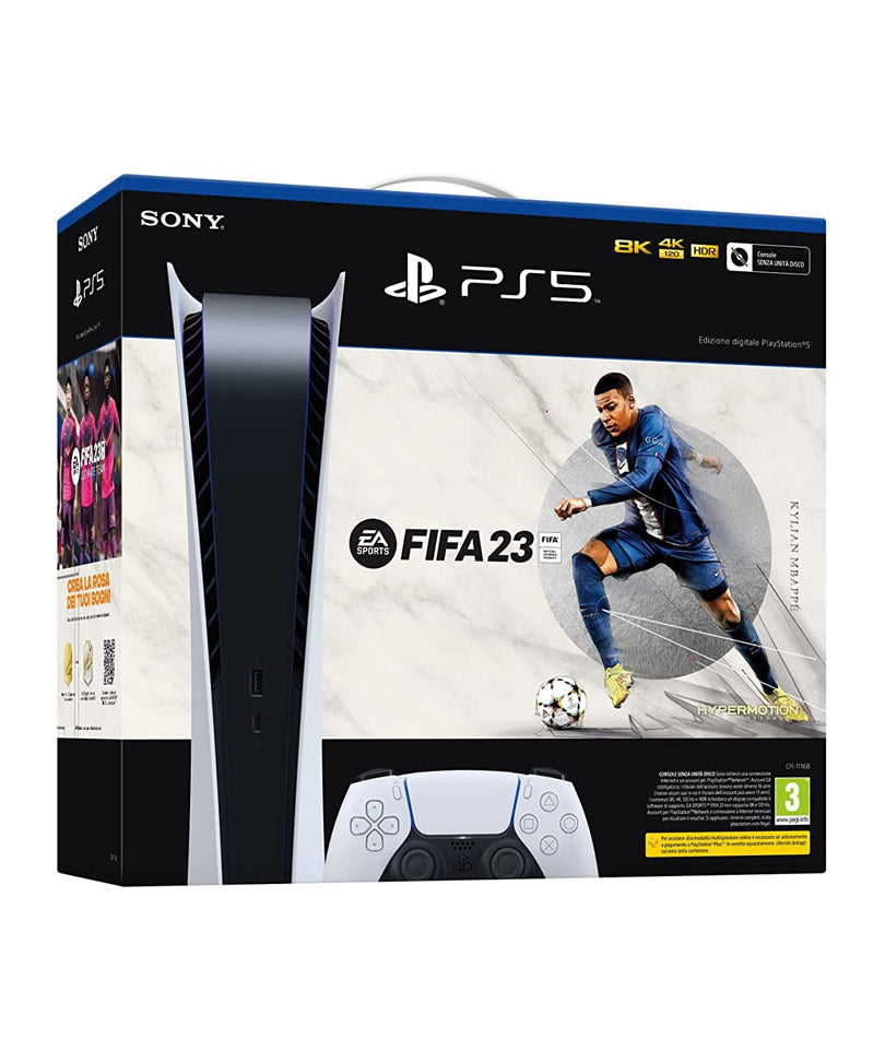 Sony Console PS5 Digital Edition Bundle Fifa 23 - Bianca