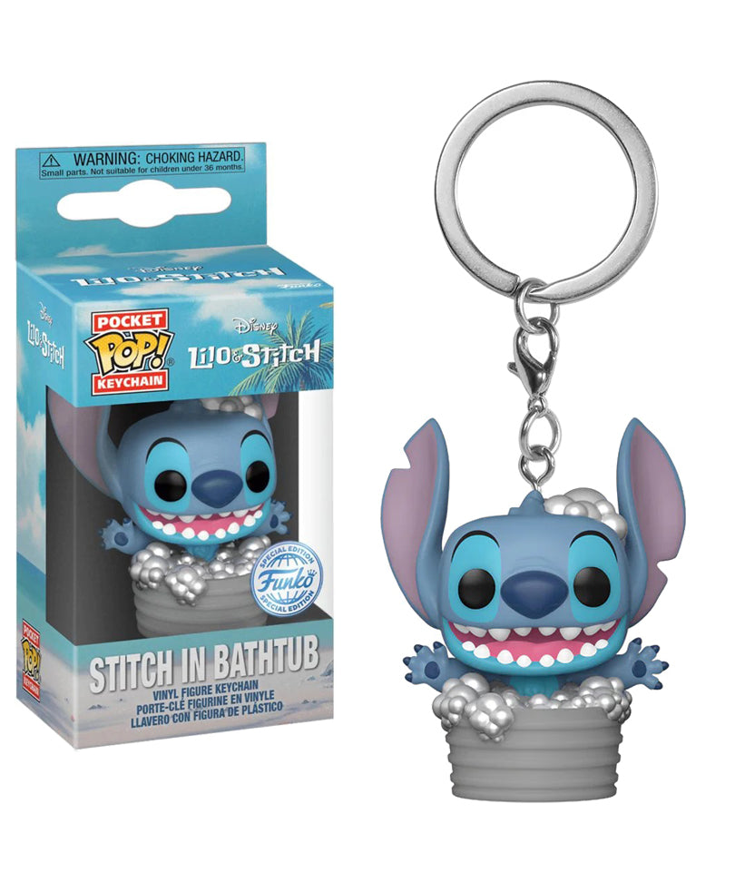 Stitch in Bathtub Keychain