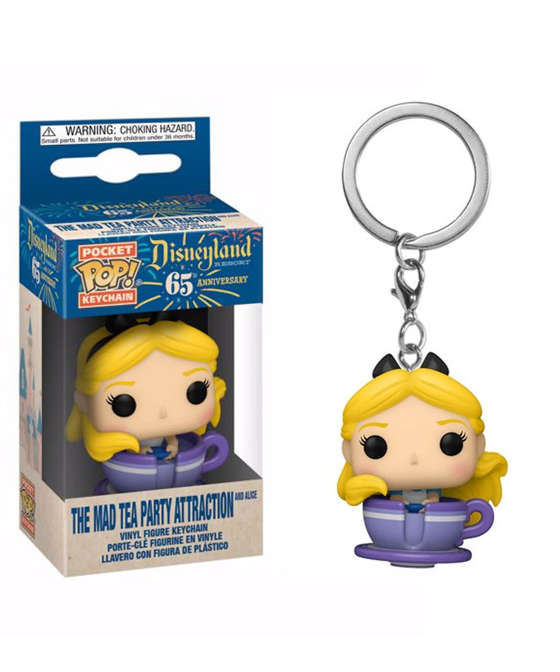 The Mad Tea Party Attraction and Alice Keychain