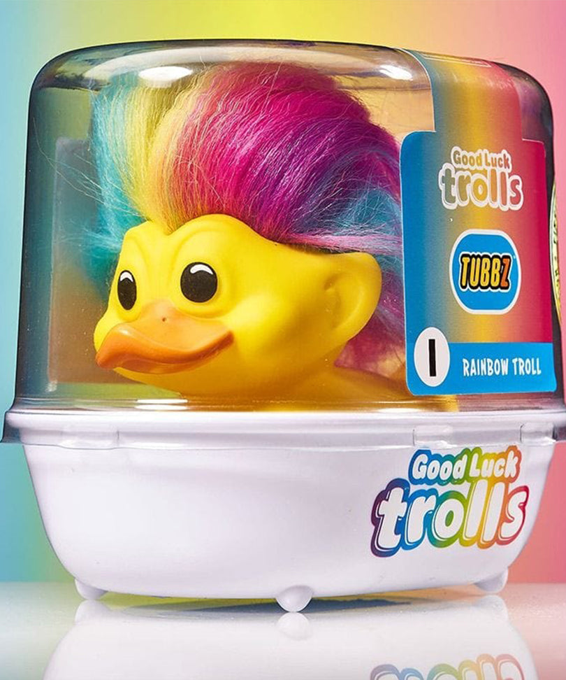 Trolls Rainbow Troll (Yellow with Rainbow Hair) TUBBZ Cosplaying Duck Collectable