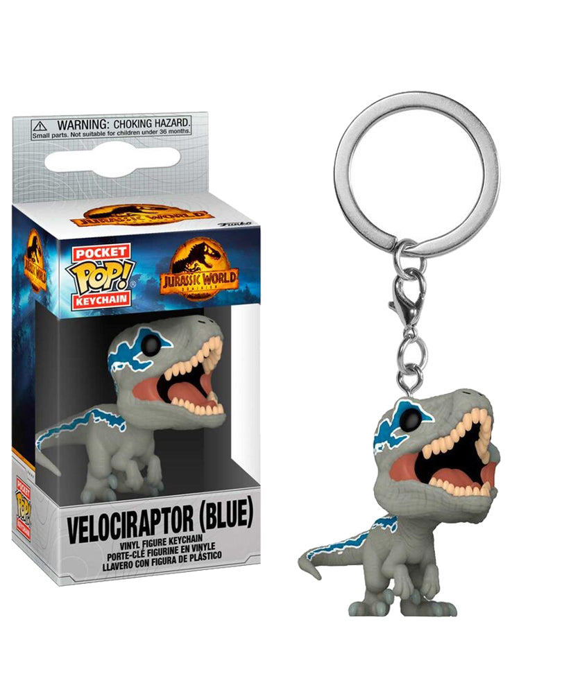 Velociraptor (Blue) Keychain